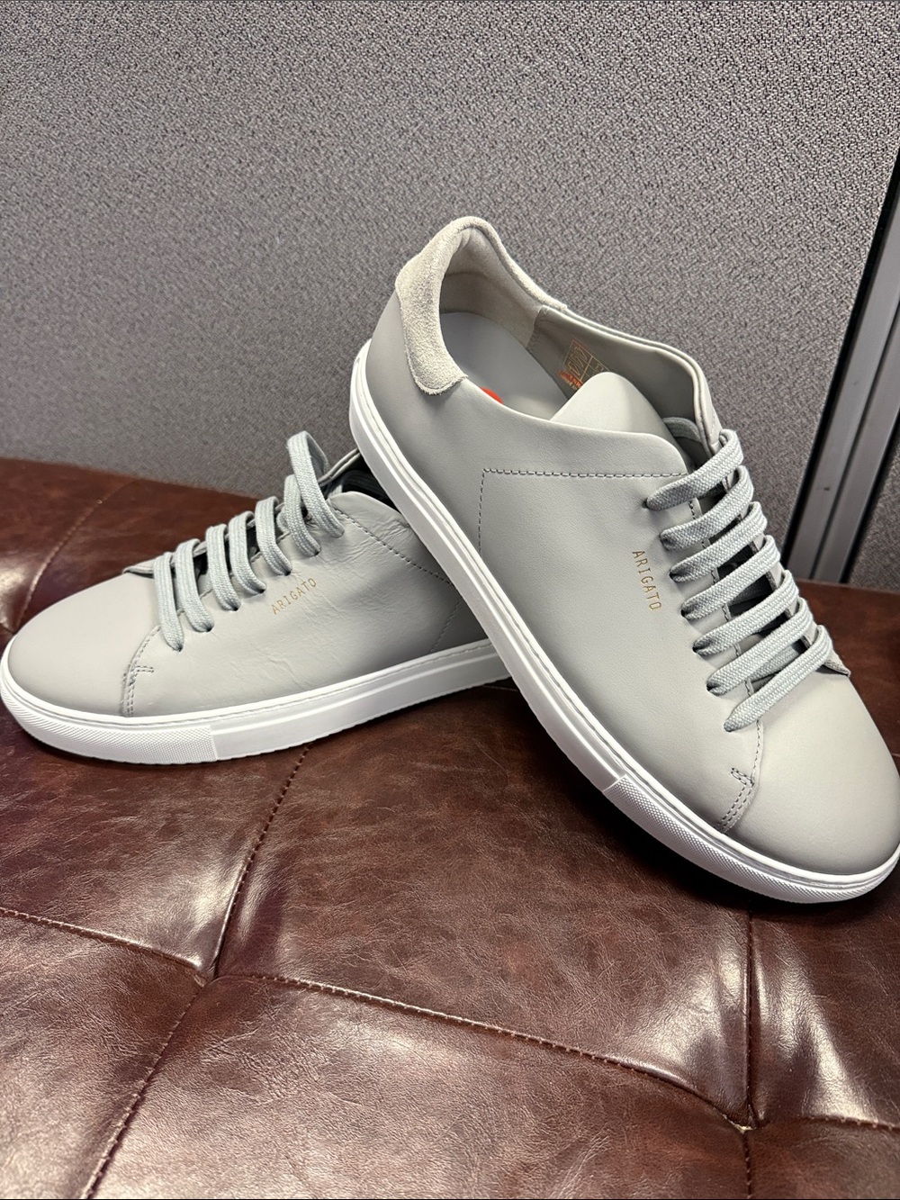 Axel Arigato Light Grey Leather Low-Top Sneakers